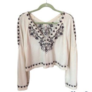Free People Boho Long Flowy Sleeved Top